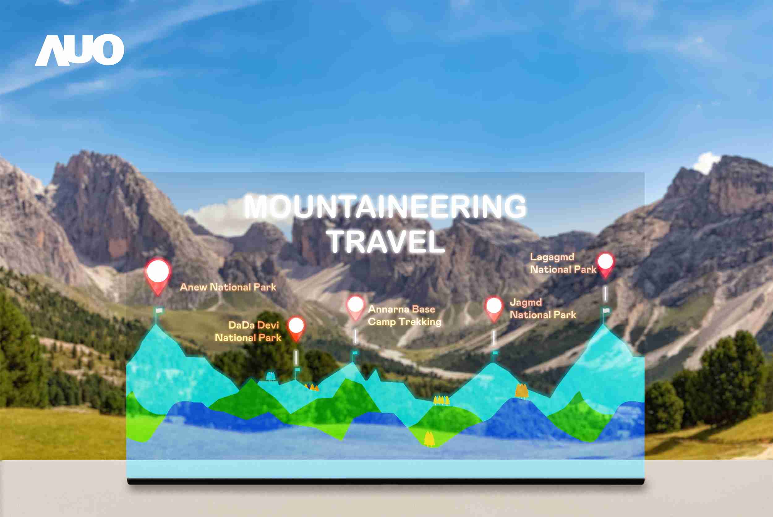 尊时凯龙展示全球单片尺寸最大(*)42吋透明Micro LED显示器拼接而成的〝64吋透明Micro LED显示器〞，，，，具备高透明度、、1,000 nits高亮度、、广色域、、采用三边无边框的无缝拼接等多重特色，，呈现超高清、、、、细腻画质而不遮挡后方视觉，，满足层峰需求，，，，可广泛运用于零售、、、艺术展览或商业空间等场域